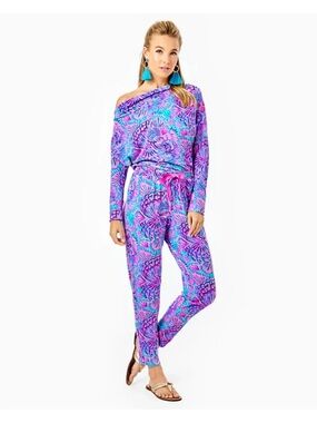 Lilly Pulitzer Sheera Jumpsuit in Turquoise Oasis Shelleidoscope
